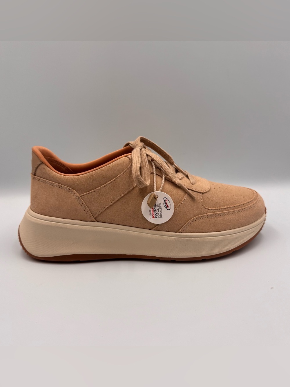 🤎NEW FITFLOP F-Mode Beige Suede Platform Sneaker US 7.5